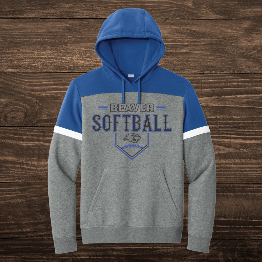Beaver Softball Color block Hoodies- Adult