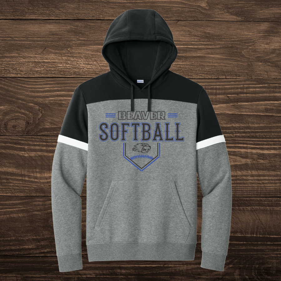 Beaver Softball Color block Hoodies- Adult
